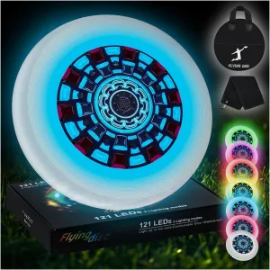49LEDs Flying Disc with 16 Million Color RGB, 3 Modes Rechargeable Waterproof 175g, Cool Sports and Outdoors for Parks/Camping/Beach/Backyards,Easter & Birthday Gifts for Teens/Kids/Adults