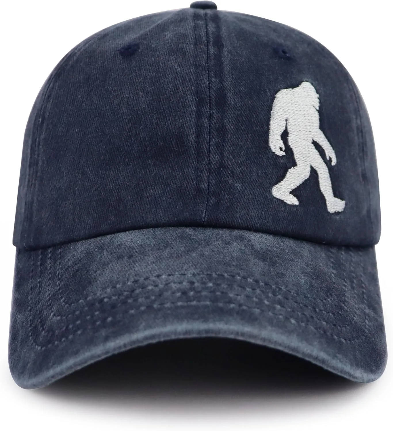 Bigfoot Hat for Men Women, Adjustable Embroidered Cotton Denim Big Foot Sasquatch Baseball Cap