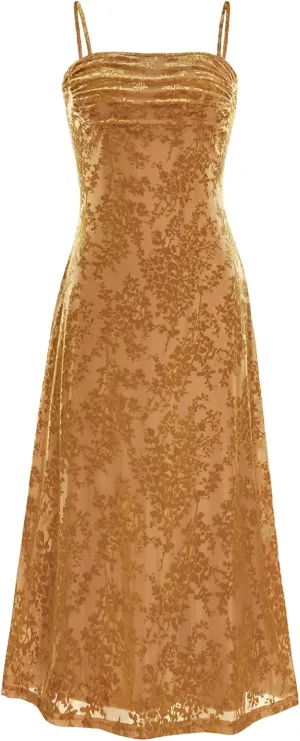 BTFBM Women's Summer Dress Sleeveless Spaghetti Strap Midi Dress Sexy Cowl Neck Floral Cocktail Dress Party Dresses