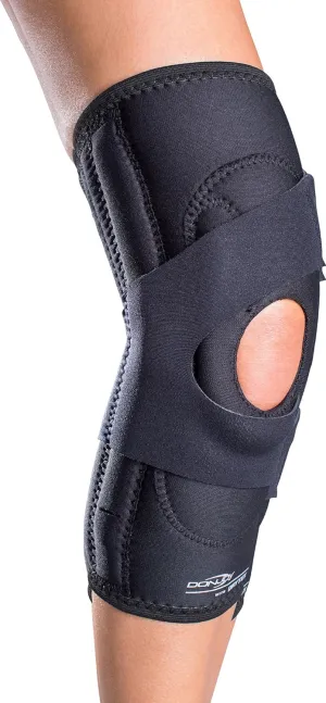 DonJoy Lateral J Patella Knee Support Brace with Hinge: Neoprene, Left Leg, Medium