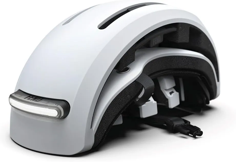 FEND Super Folding Bike Helmet with Lights  Ultra-Bright USB-C Front & Rear LEDs, Collapsible by 50%, CPSC/EN1078 Certified, for Adults, Commuters, E-Bikes, Scooters
