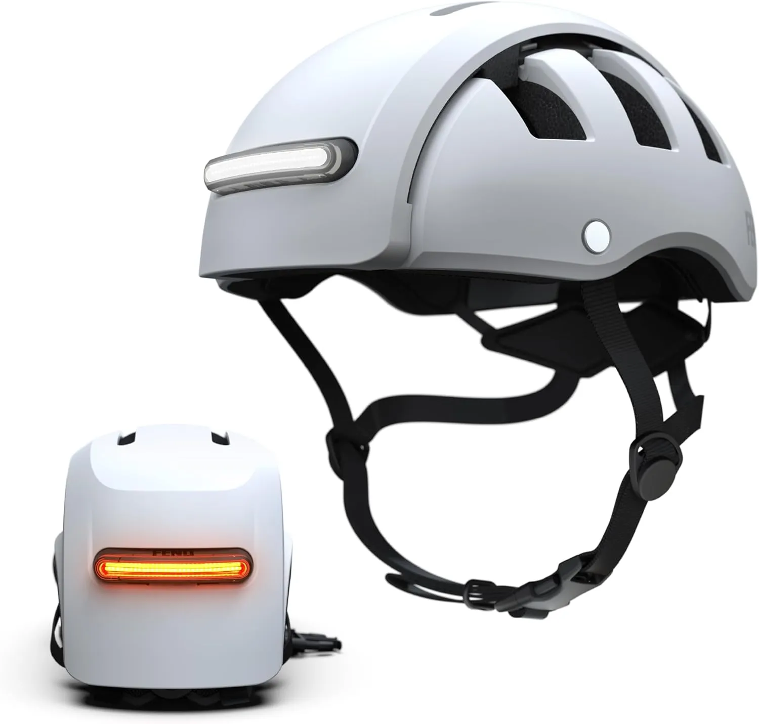 FEND Super Folding Bike Helmet with Lights  Ultra-Bright USB-C Front & Rear LEDs, Collapsible by 50%, CPSC/EN1078 Certified, for Adults, Commuters, E-Bikes, Scooters