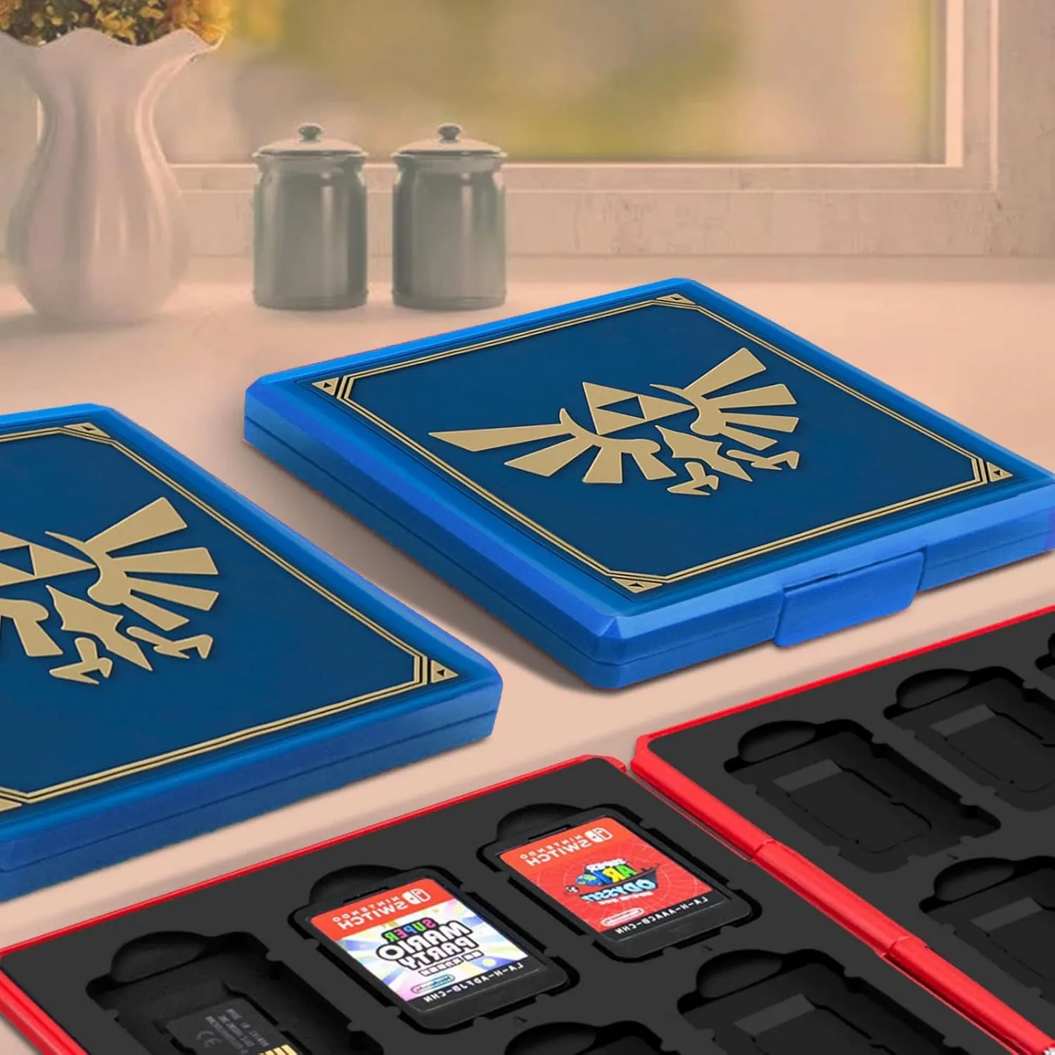 Game Card Case for Nintendo Switch,Portable Game Card Holder,Hard Shell Game Card Storage Case,Large Capacity Switch Game Card Organizer with 12 Card Slots (Z Blue)