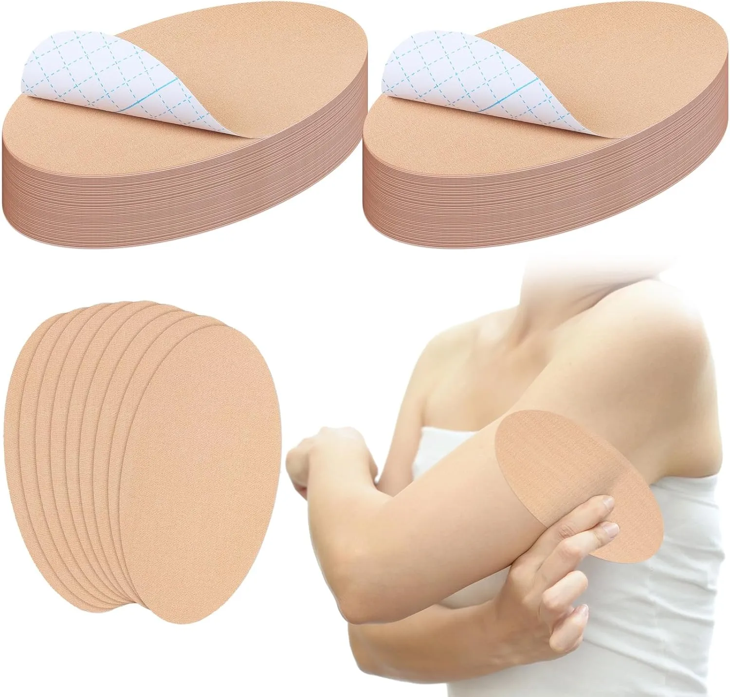 Geiserailie 50 Pcs Arm Lift Tape Buttocks Lift Patch Instantly Shape Body Tape for Women for Flabby Arms Butt Leg Fat Body(Oval)