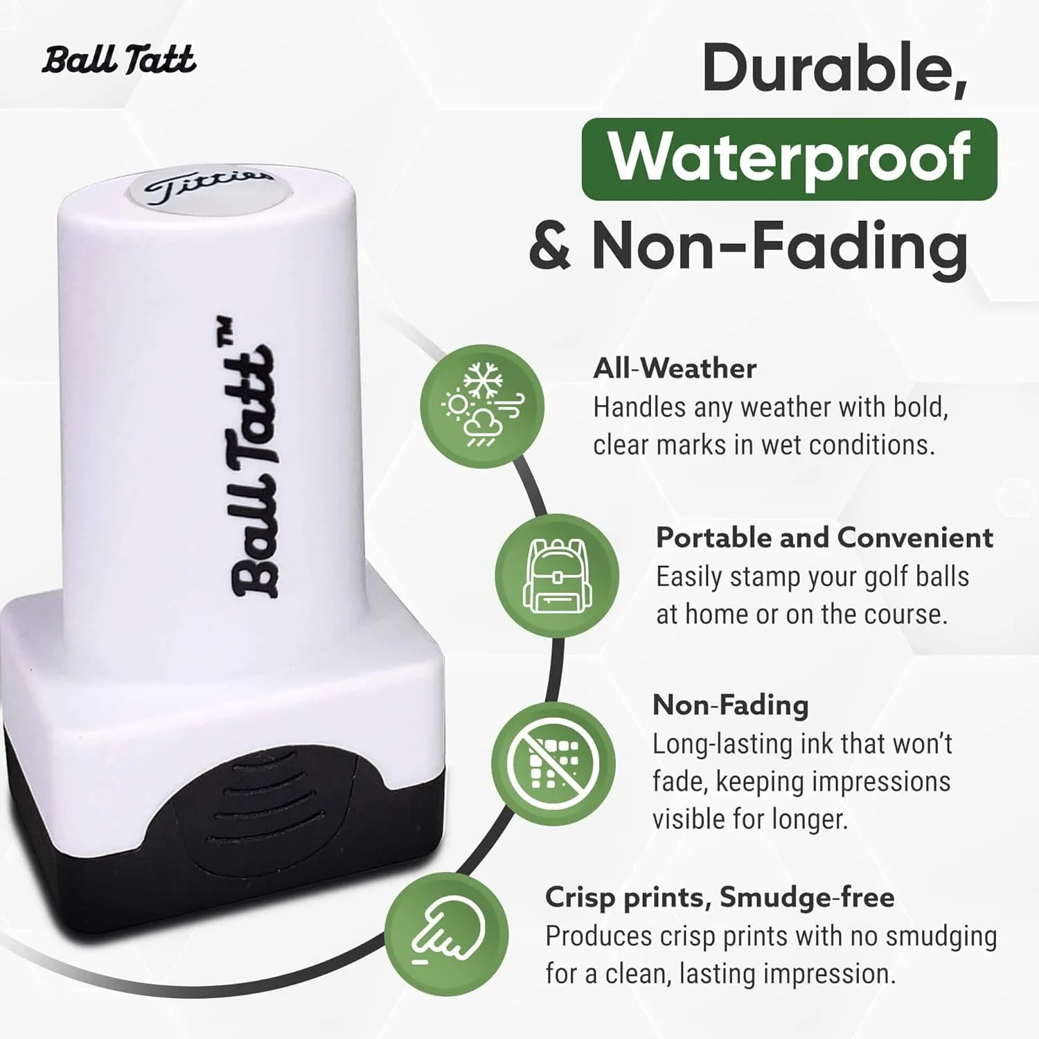 Golf Ball Stamp - Self-Inking Marker - Quick-Dry Permanent Marking Tool, No Leaks or Refills, Reusable & Waterproof Golfing Stamper - Ideal Gift for Golfers, Dads, Retirement, Funny, Parody (Humor).