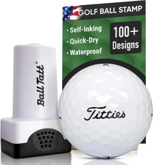 Golf Ball Stamp - Self-Inking Marker - Quick-Dry Permanent Marking Tool, No Leaks or Refills, Reusable & Waterproof Golfing Stamper - Ideal Gift for Golfers, Dads, Retirement, Funny, Parody (Humor).