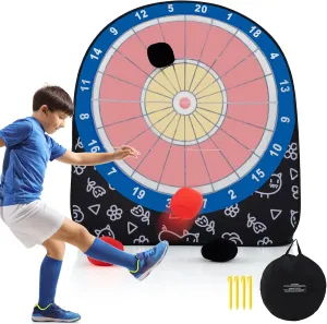 Goplus Giant Dart Board w/ 4 Kick Balls, Carrying Bag, Foldable Portable Throw & Kick Soccer Target Games for Kids Adults Family Outdoor Yard Lawn Carnival Activities