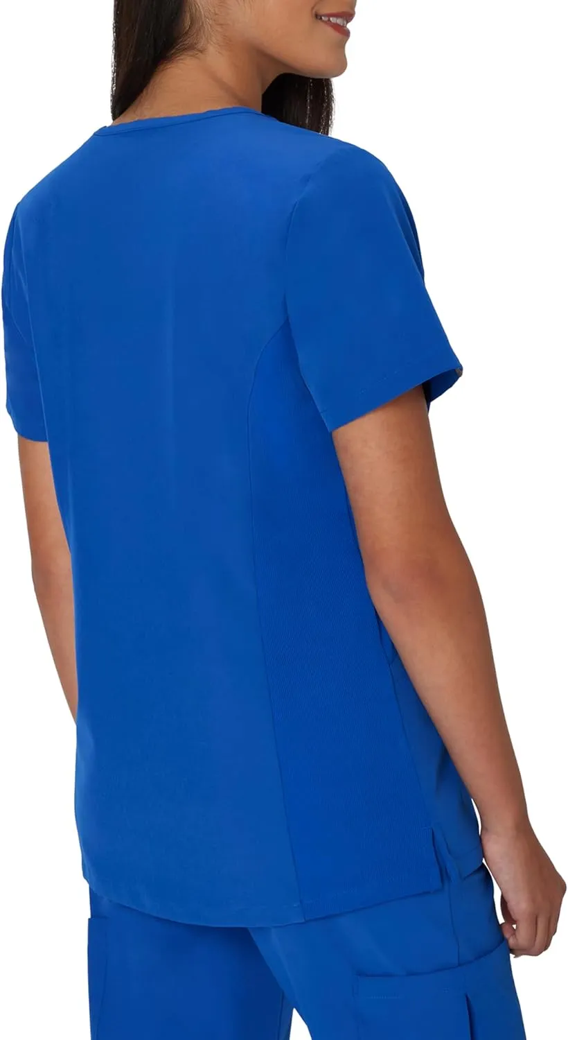 Hanes Women's Scrubs Healthcare Top, Moisture-Wicking Stretch Scrub Shirts, Ribbed Side Panels