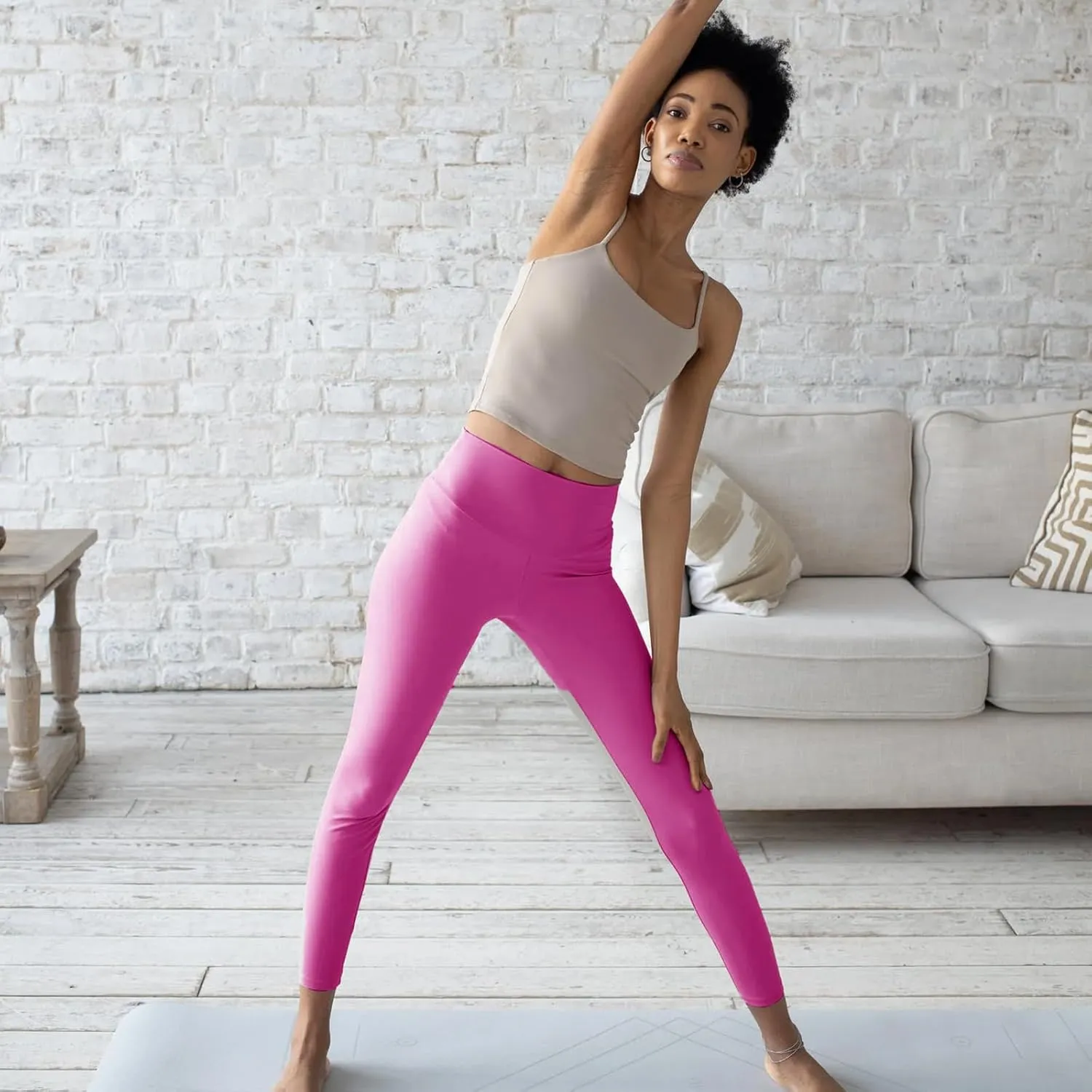 High Waisted Leggings for Women - No See Through Tummy Control Cycling Workout Yoga Pants with Pockets Reg & Plus