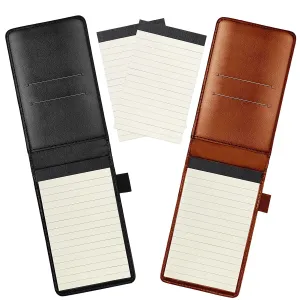 itechpanda 2 Pack Small Pocket PU Leather Business Notebook Cover Jotter Multifunction A7 Mini Notepad (Black   Brown) Unknown Binding