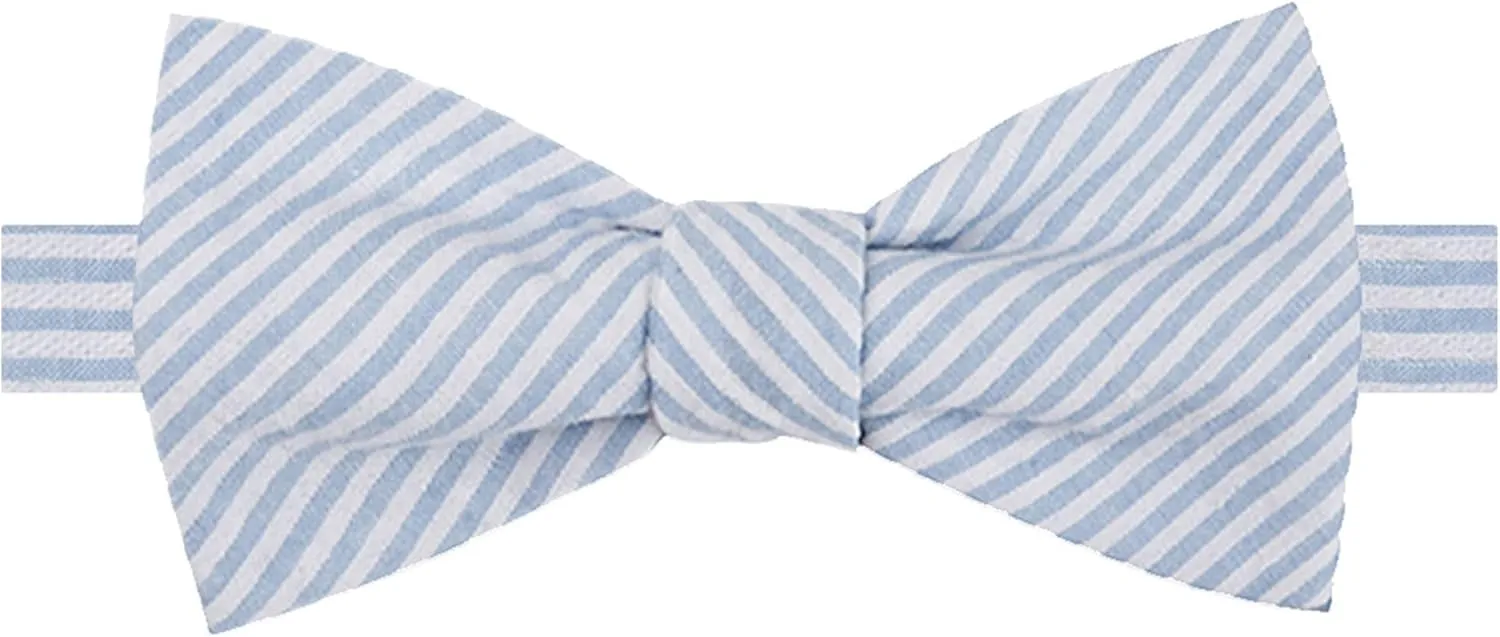 Jacob Alexander Men's Seersucker Striped Pattern Self-Tie Bow Tie