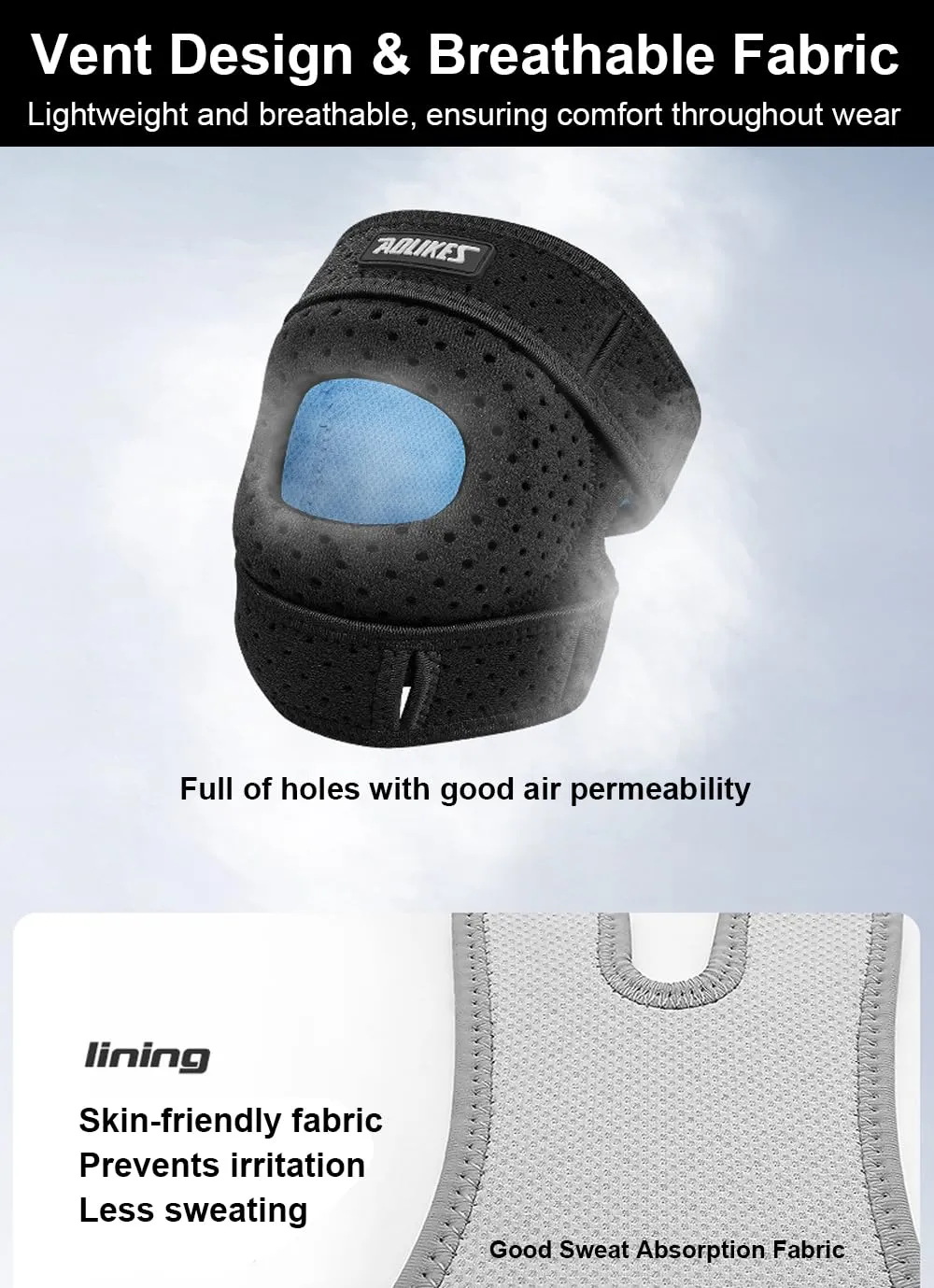 Knee Brace for Women Men Knee Braces for Knee Pain, Patellar Tendon Support Strap, Knee Brace for Meniscus Tear Knee Compression Sleeve for Knee Pain (Black)