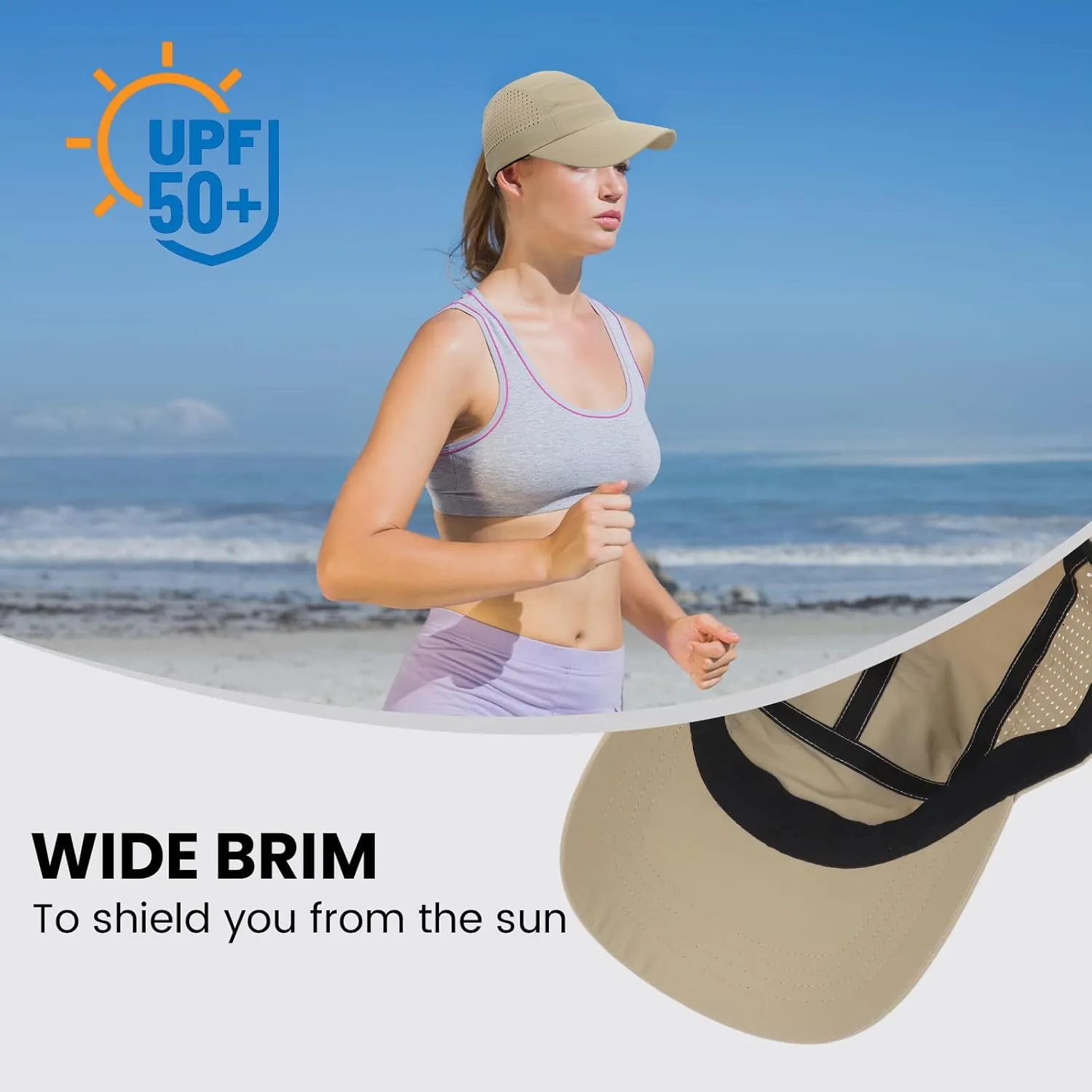 KOPHINOOR Baseball Cap Cooling Hat, Reflective Golf Running Hat for Men Women, Foldable Performance Hat for Outdoors