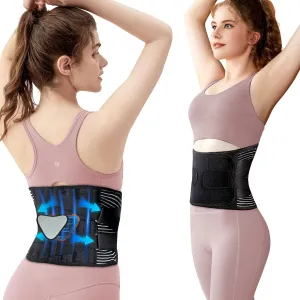 Lower Back Brace for Women - Back Brace for Lower Back Pain Relief with 6 Stays - Adjustable Back Brace Posture Corrector with Lumbar Support Pad - Breathable Anti-Slip Lower Back Brace - L