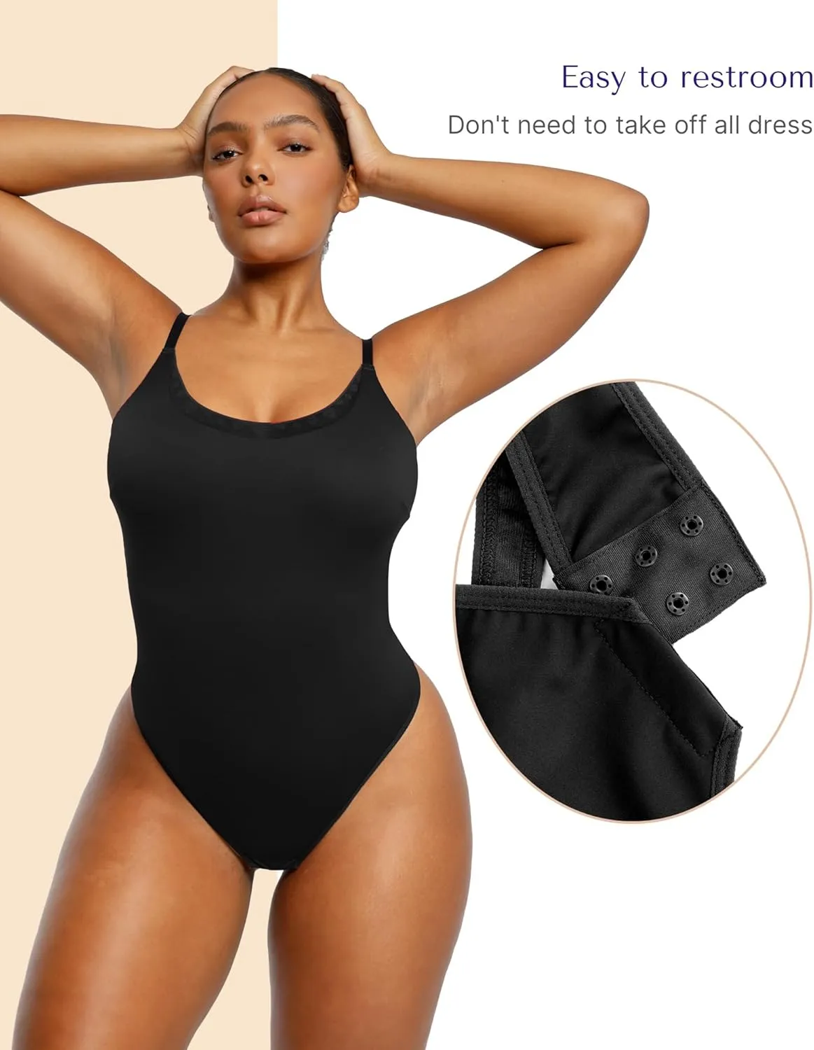 SHAPELLX Shapewear Bodysuit For Women Tummy Control Sculpting Snatched Body Shaper Waist Body Suit Thong