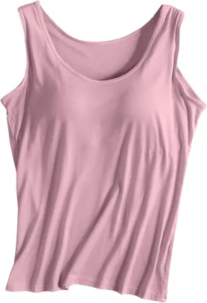 Sleeveless Tops for Women Camisole Tops Running Sports Racerback Tops Plus Size Comfy Tank Tops with Built in Bra