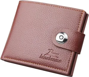 Slim Wallet for Men with Coin Purse, Minimalist Wallet with Zipper, Bifold Mens Wallets with Credit Card Holder, PU Leather Men's Wallet with Money Clip, Carteras Para Hombres (BUCKLE BROWN)