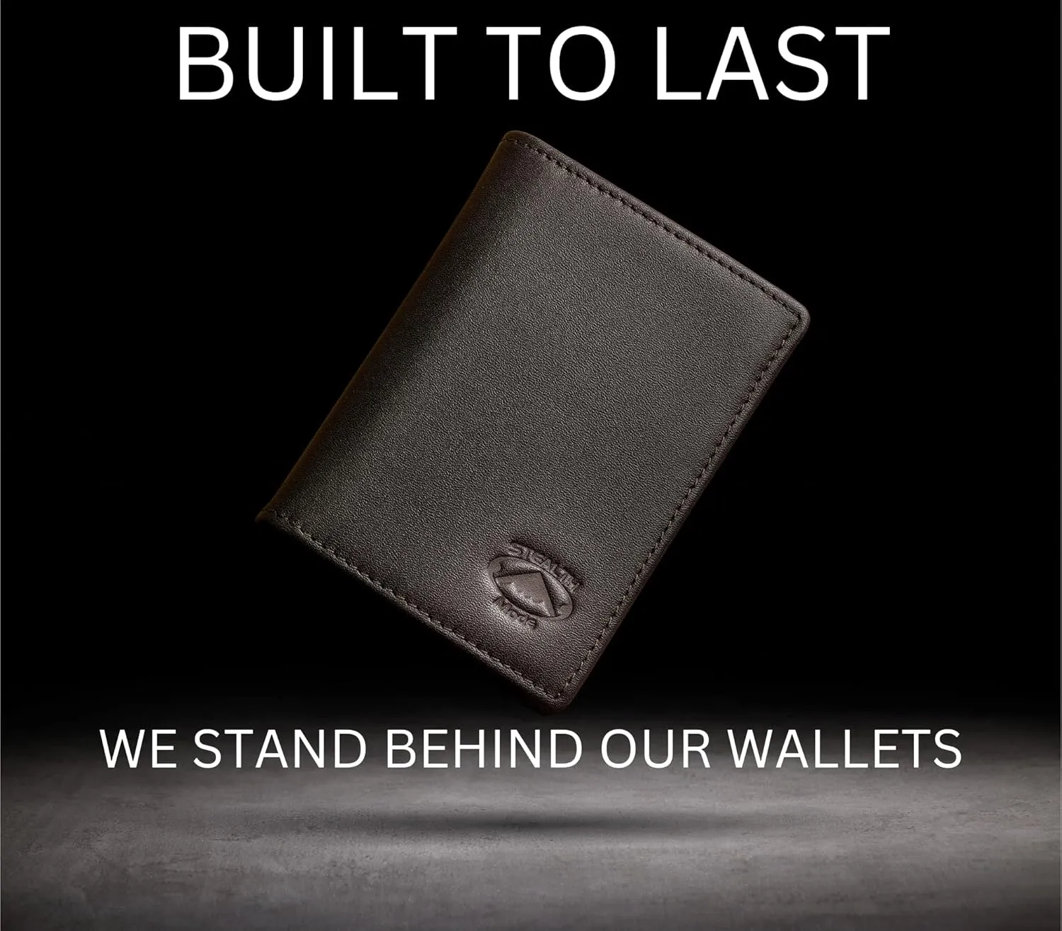 Stealth Mode Men's Slim Front Pocket Wallet - RFID Blocking, Thin Minimalist Bifold Design, Genuine Leather - ID Window and 5 Sleeves for Money, Credit and Debit Cards, Driver's License (Dark Brown)