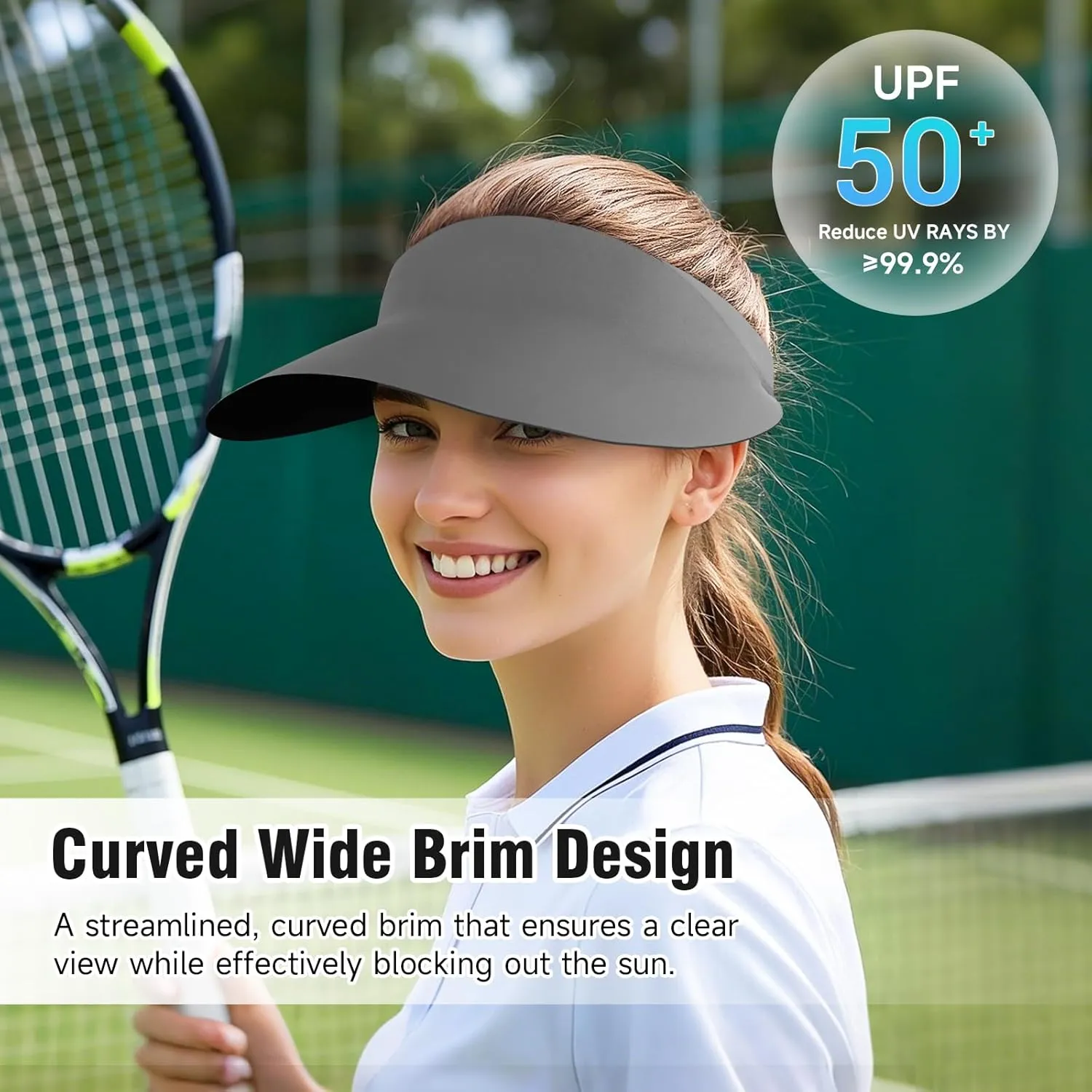 Sun Visors for Women, Wide Brim Womens Sun Hat with Lightweight Ponytail Design for Daily Wear and Beach Vacation Essentials
