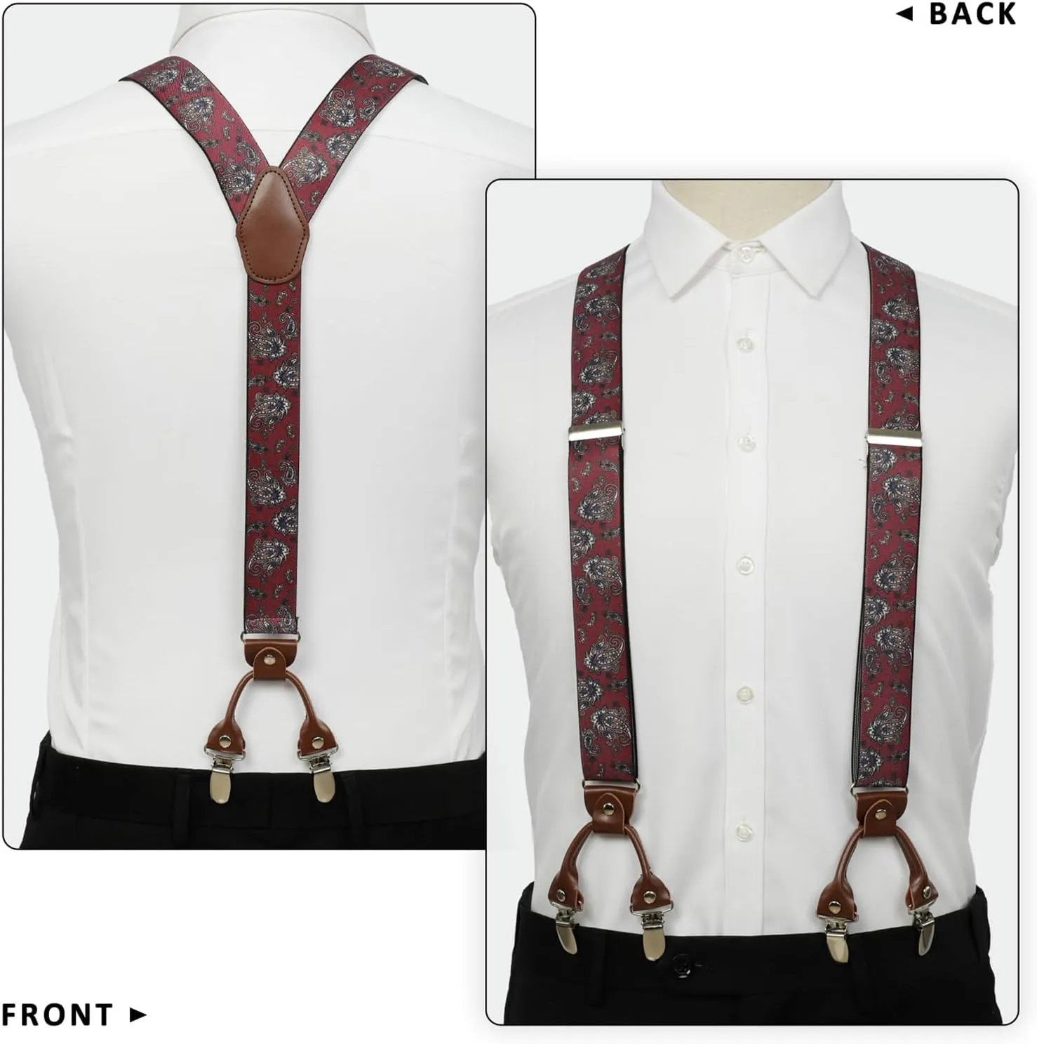Suspenders for Men with Strong Clips, 1.4 Inches Wide Heavy Duty Men's Suspenders Y-Back for Work Jeans