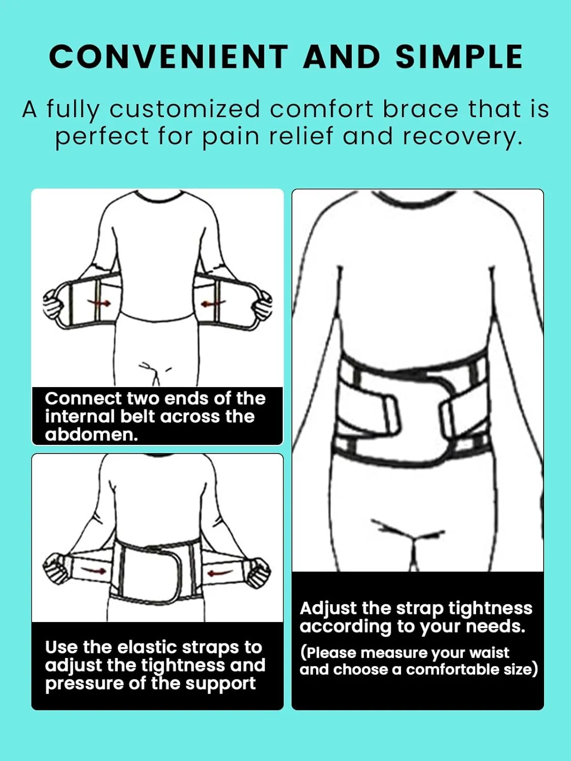 SYXUPAP Back Braces for Lower Back Pain Women and Men, Lumbar Support Belts for Men and Women with Anti-skid Lumbar Strips Pad, For Sciatica, Scoliosis, Heavy Lifting and Work, with Adjustable System
