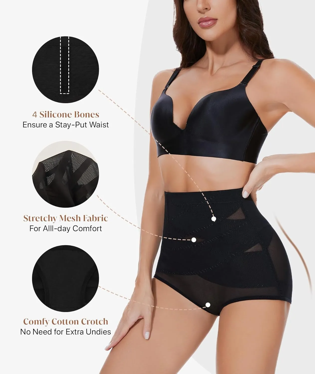 Tummy Control Shapewear Panties for Women-High Waisted Body Shaper Underwear Seamless Shapewear Panty Girdle