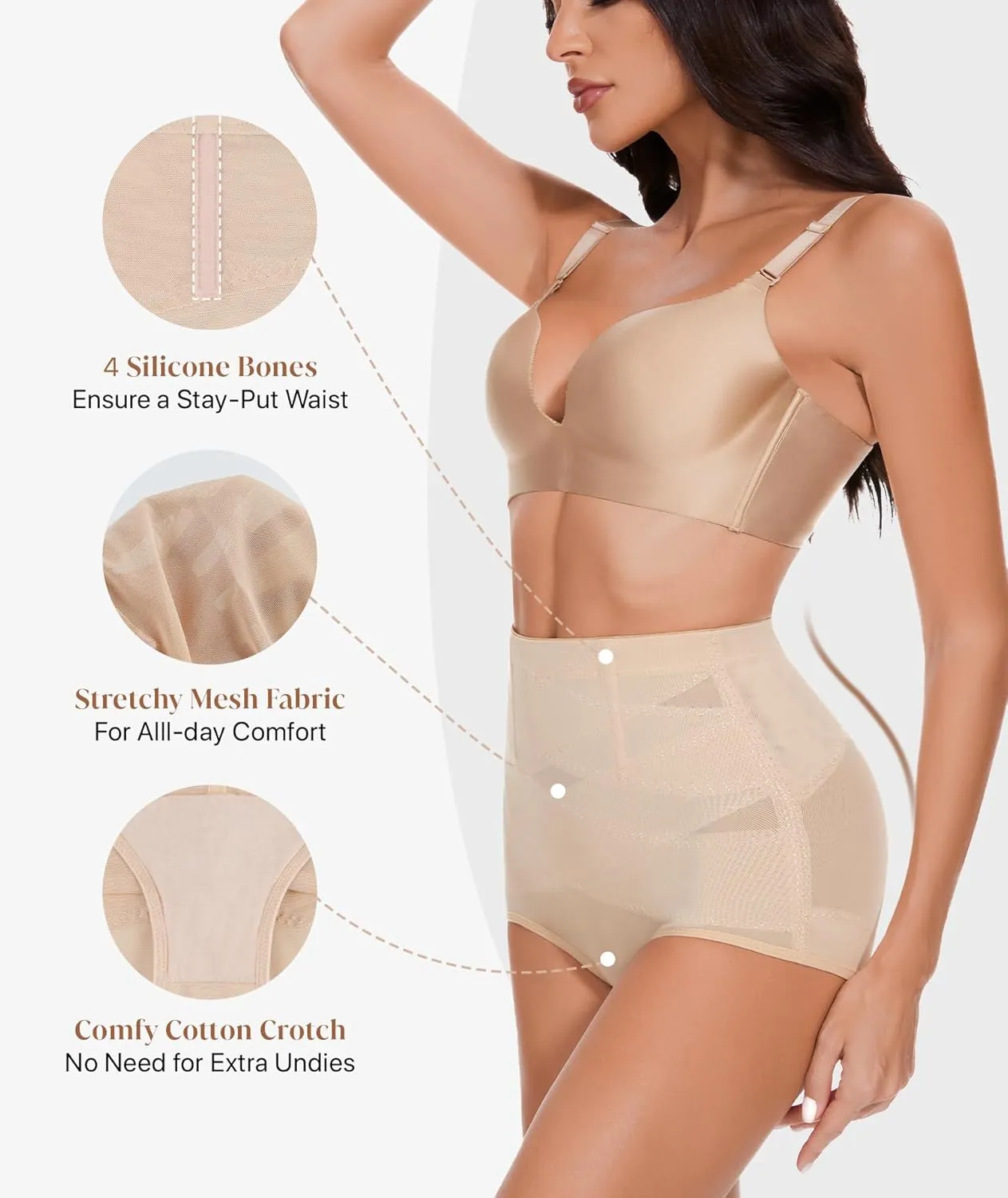 Tummy Control Shapewear Panties for Women-High Waisted Body Shaper Underwear Seamless Shapewear Panty Girdle