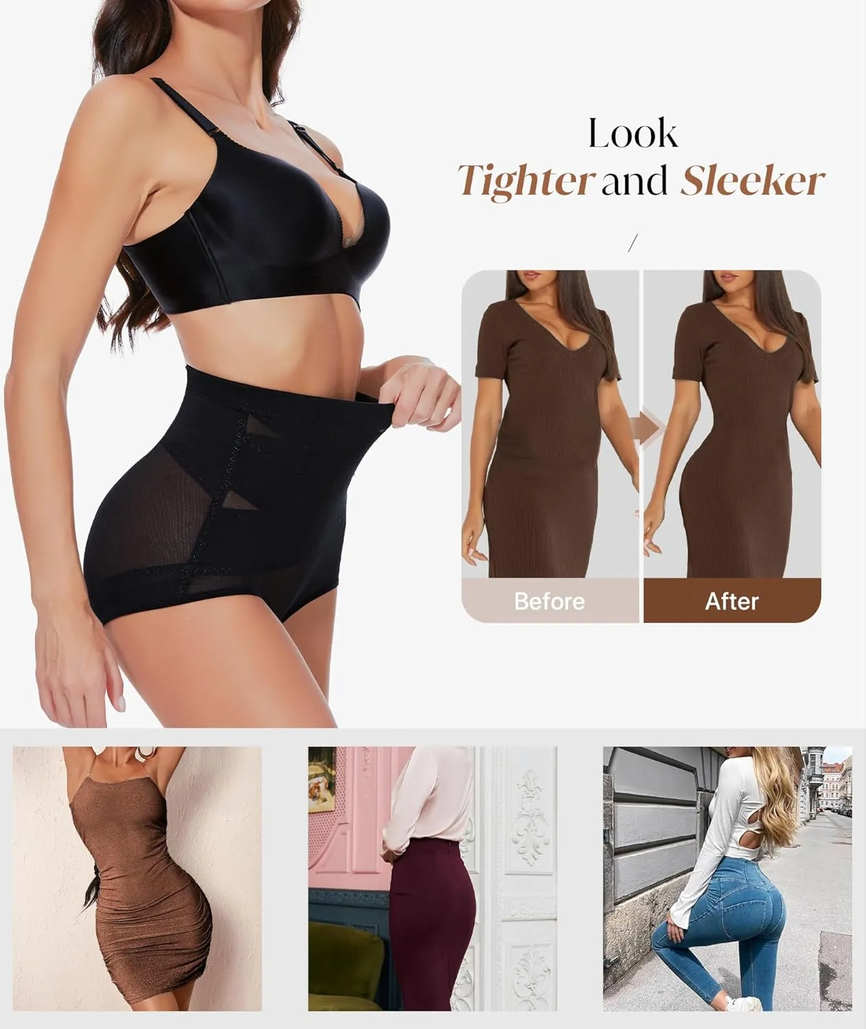 Tummy Control Shapewear Panties for Women-High Waisted Body Shaper Underwear Seamless Shapewear Panty Girdle