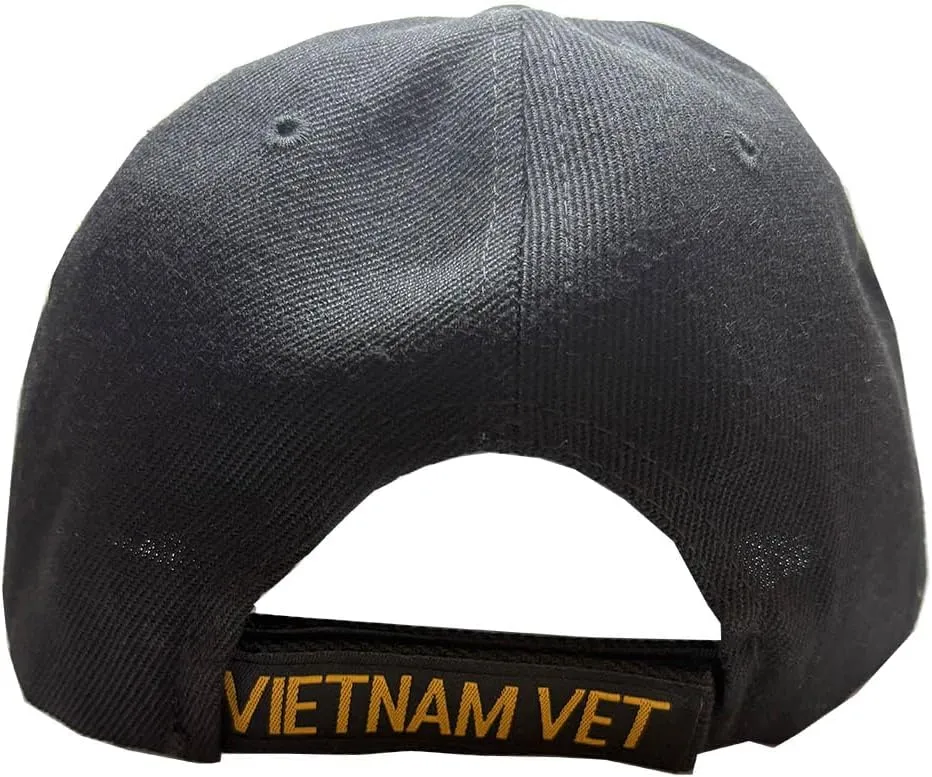 Vietnam Veteran Baseball Cap 3D Embroidered Military Apparel for Men and Women Black