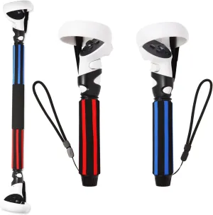 VR Game Handle Attachments for Quest 2,VR Handles Extension Grips and Gorilla Tag Long Arm Handle Extenders for Oculus Quest 2(Striped Style)
