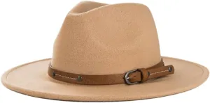Women Wide Brim Woolen Fedora Hat Men Gentleman Lady British Style Jazz Church Panama Hat