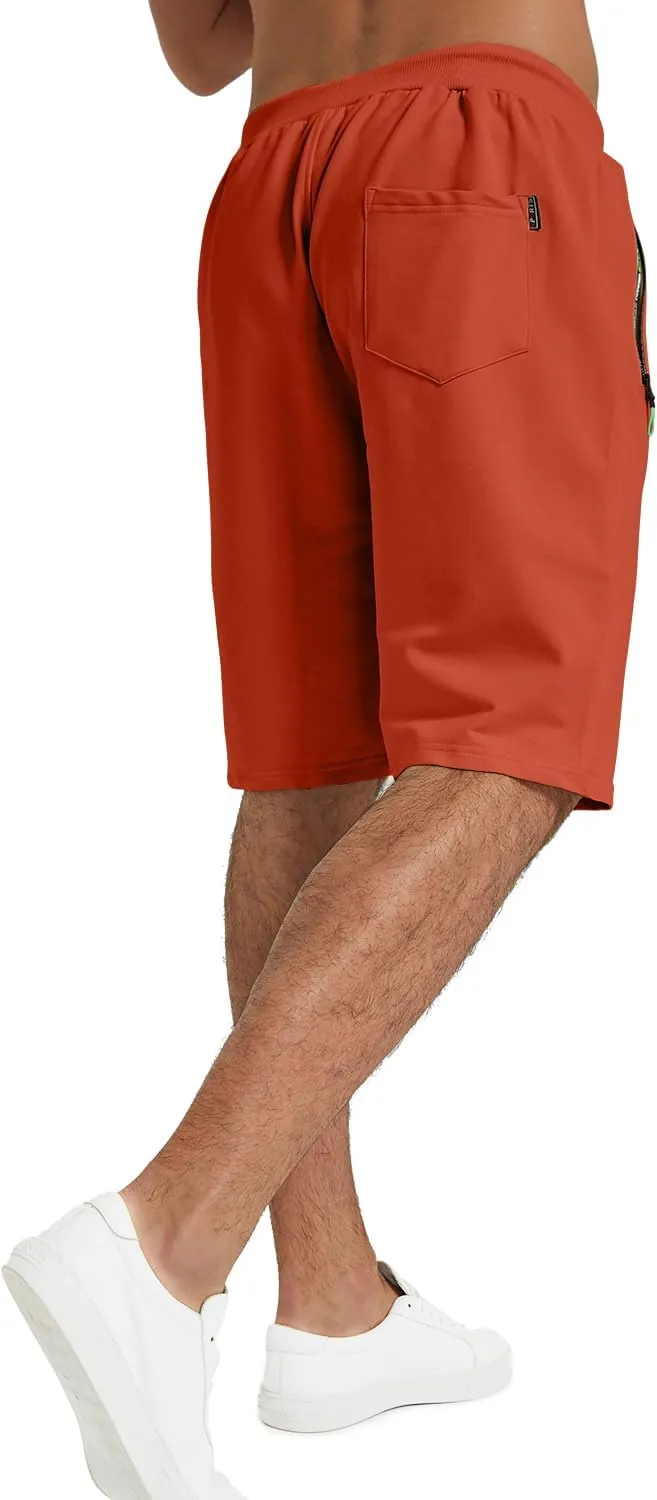 YTD Men's Shorts Casual Classic Fit Drawstring Summer Beach Shorts with Elastic Waist and Pockets